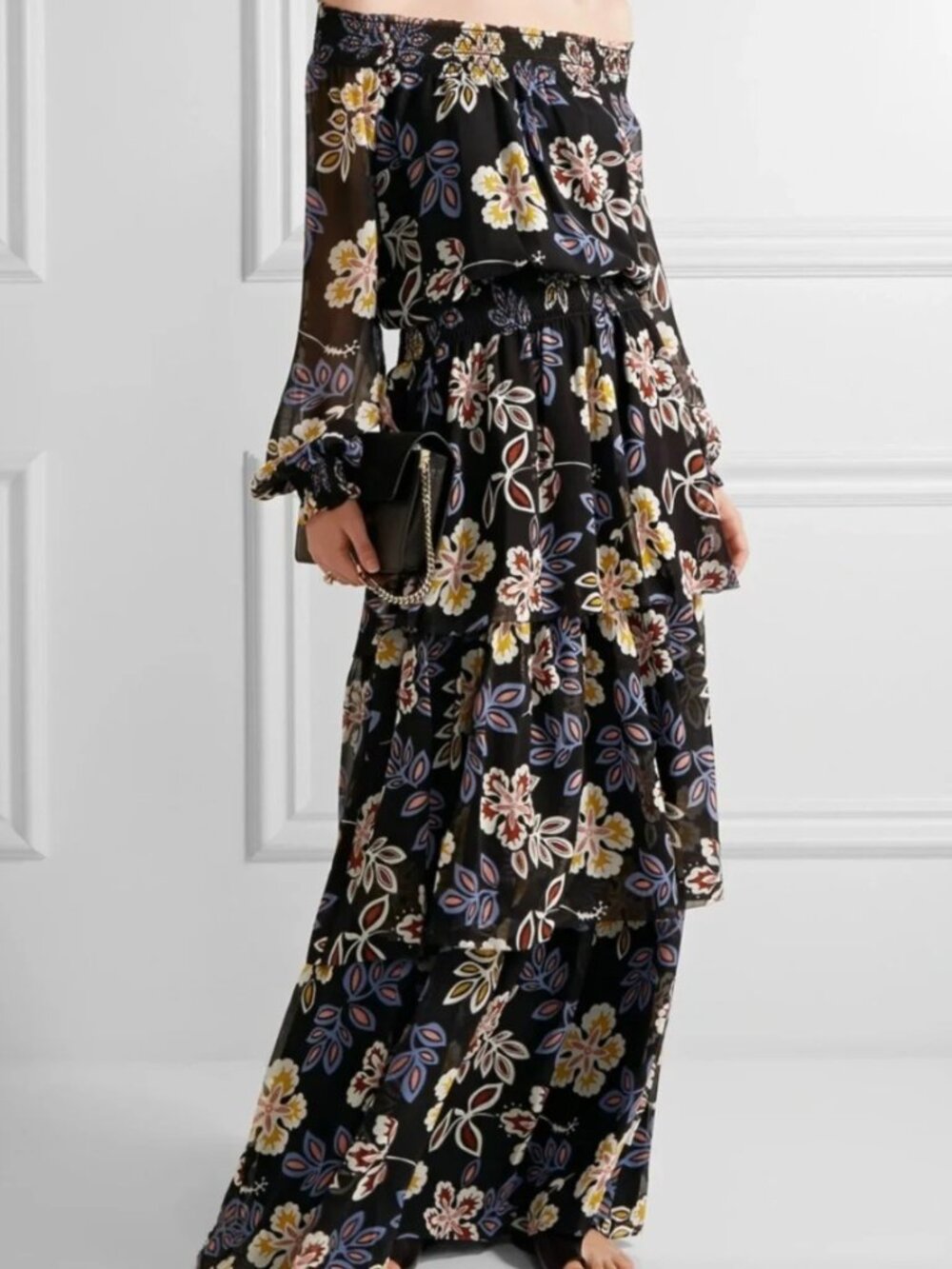 Tory Burch Indie floral maxi dress 100% silk